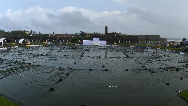 The ground at Galle was not fit for play after the heavy rain just before Tea © AFP