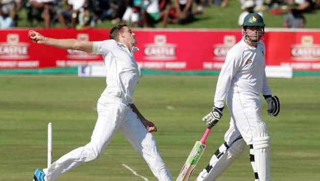Morne Morkel in action during the first day of the Test © AFP