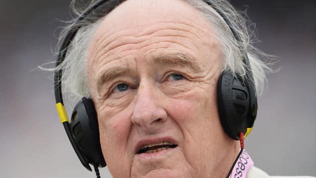 <b>Henry Blofeld</b> is renowned cricket commentator in England © Getty Images - Henry-Blofeld-Test-Match-Special-commentator-looks-on-during-day-thre