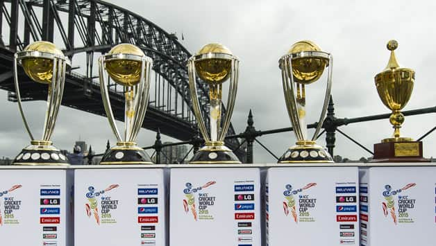 The-ICC-Cricket-World-Cup-Trophies-are-pictured-during-the ... - 628 x 355 jpeg 68kB