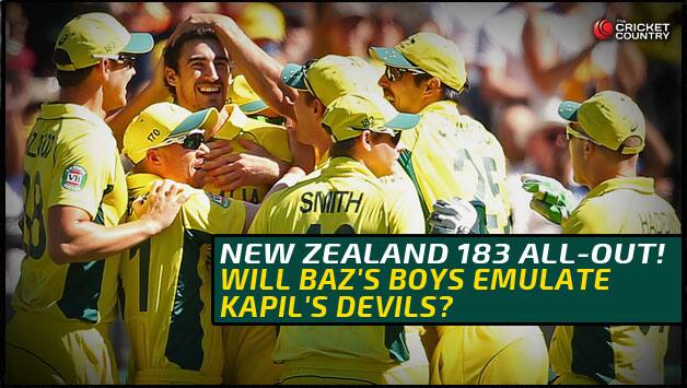 Australia restrict New Zealand to modest 183 in ICC Cricket World.