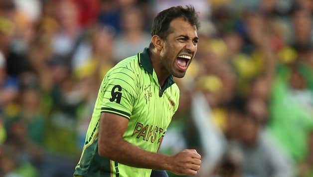 Seven balls from Wahab Riaz during his fiery spell in ICC Cricket.