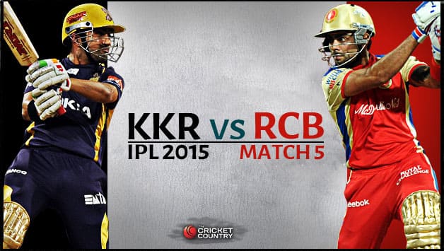 Live Cricket Score, Kolkata Knight Riders vs Royal Challengers.