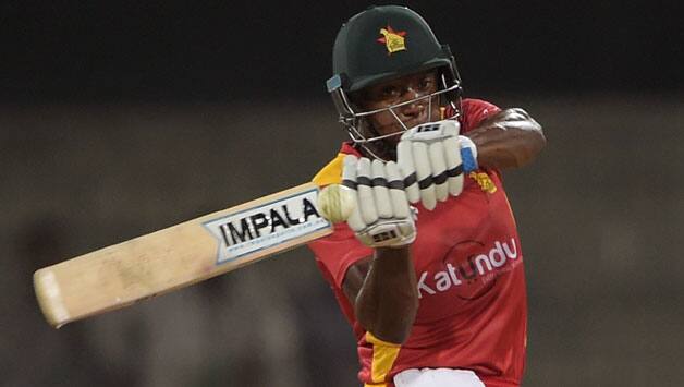 Vusi Sibanda (above) was dismissed for 23 by fast-bowler, Wahab Riaz after being caught by him © AFP