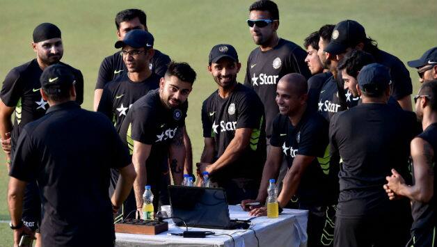 Team India during fitness Test at Kolkata © PTI