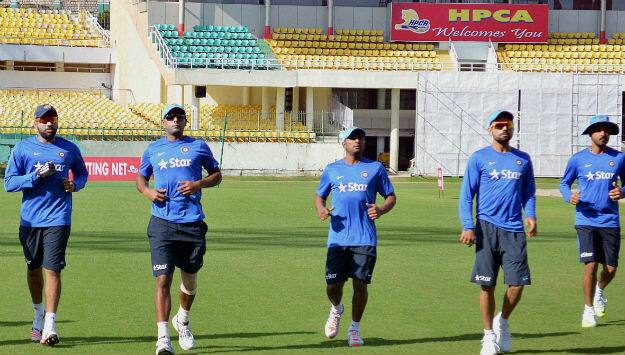 Indian players practice at Dharamshala © PTI