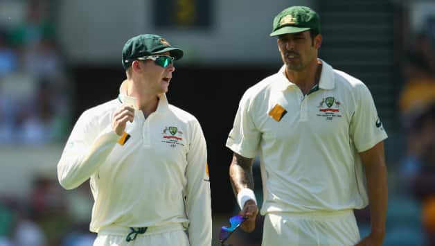 Image result for mitchell johnson bowling to steve smith