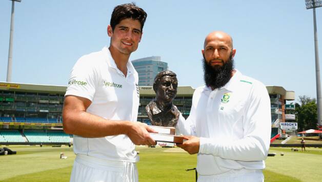 Alastair Cook and Hashim Amla with the © Getty images