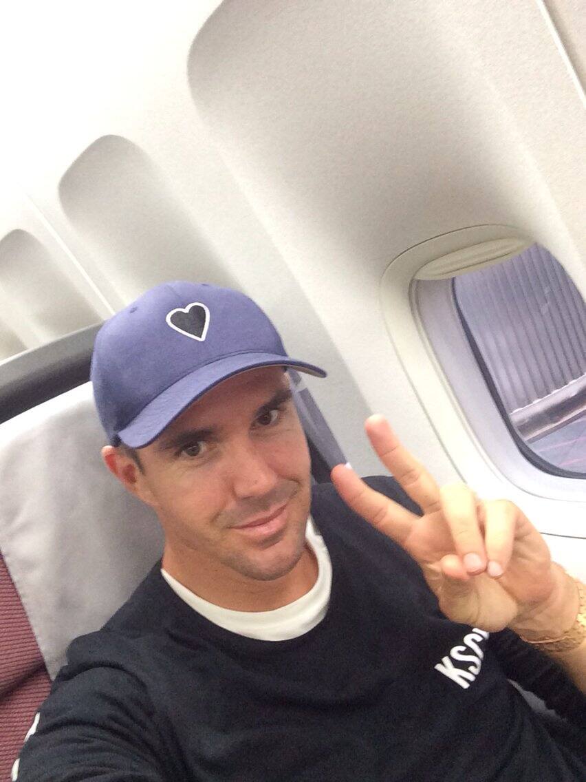 Kevin Pietersen while departing for BBL from South Africa. (Photo Courtesy: Kevin Pietersen Twitter account)