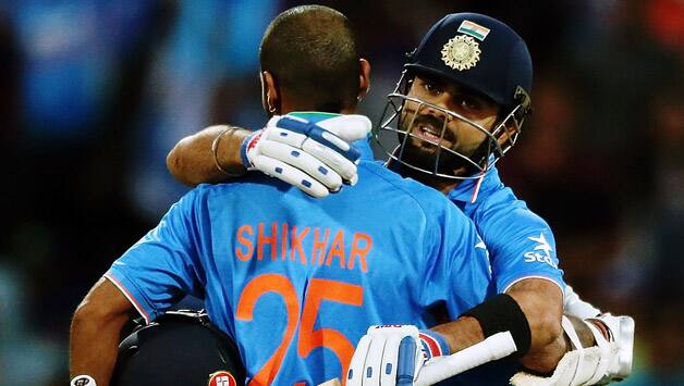 Virat Kohli (right) and Shikhar Dhawan forged a fantastic partnership © Getty Images