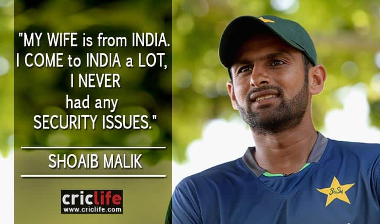 Shoaib Malik praises security rendered by India