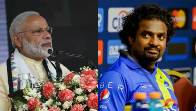 Narendra Modi (left) and Muttiah Muralitharan © IANS & Getty Images