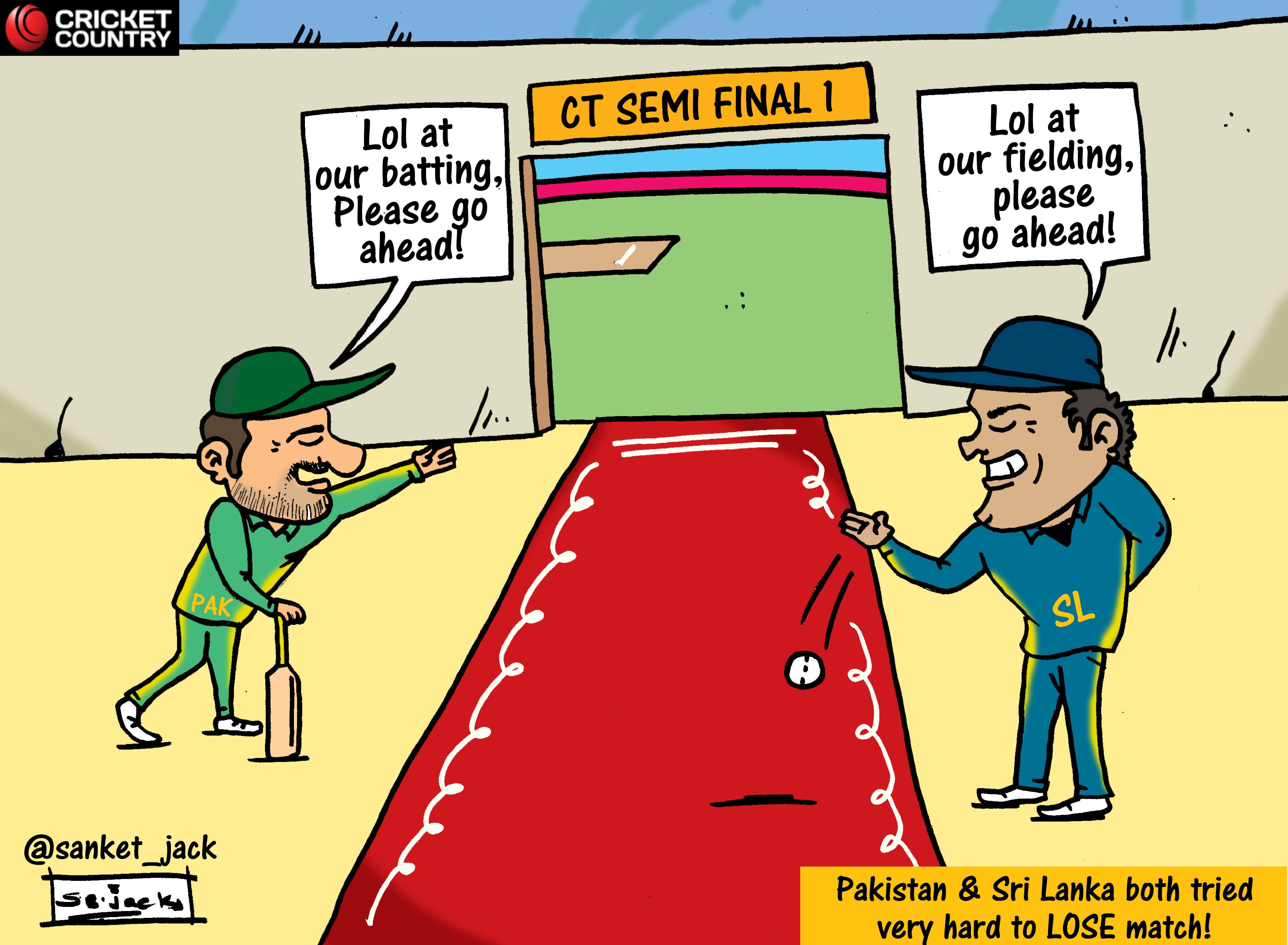 Cartoon: Pak vs SL – both teams tried very hard to lose the game - Cricket Country3413 x 2505