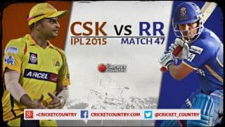 Live Cricket Score Chennai Super Kings vs Rajasthan Royals IPL 2015, Match 47 at Chennai, RR 145/9 in 20 overs: CSK win by 12 runs Live Cricket Score Chennai Super Kings vs Rajasthan Royals IPL 2015, Match 47 at Chennai, RR 145/9 in 20 overs: CSK win by 12 runs