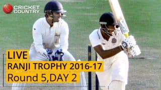 LIVE Cricket Score Ranji Trophy 2016 17 Day 2 Round 5