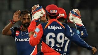 IPL 2017: Delhi Daredevils (DD) restrict Mumbai Indians (MI) to a modest total in IPL 10, Match 25 IPL 2017: Delhi Daredevils (DD) restrict Mumbai Indians (MI) to a modest total in IPL 10, Match 25