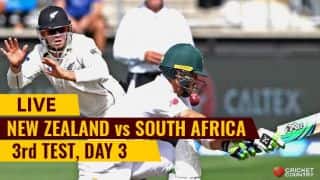 Live Cricket Score, New Zealand vs South Africa, 3rd Test, Day 3: NZ lead by 7 runs at stumps Live Cricket Score, New Zealand vs South Africa, 3rd Test, Day 3: NZ lead by 7 runs at stumps