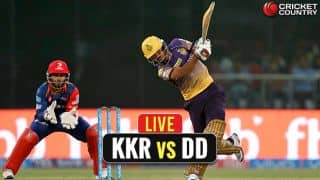 Live IPL 2017 Score, Kolkata Knight Riders (KKR) vs Delhi Daredevils (DD), IPL 10, Match 32: KKR win by 7 wickets Live IPL 2017 Score, Kolkata Knight Riders (KKR) vs Delhi Daredevils (DD), IPL 10, Match 32: KKR win by 7 wickets