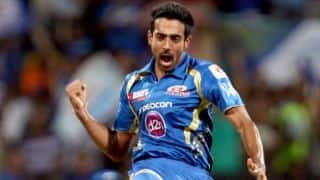 MI vs RR Match 32 IPL 2015: Dhawal Kulkarni dismisses Parthiv Patel for 23 MI vs RR Match 32 IPL 2015: Dhawal Kulkarni dismisses Parthiv Patel for 23