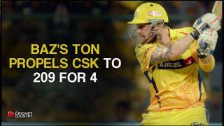 Brendon McCullum leads Chennai Super Kings (CSK) to 209/4 against Sunrisers Hyderabad (SRH) in IPL 2015