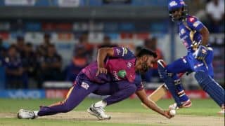 IPL 10 final: Watch Jaydev Unadkat stunning catch in follow-through during MI vs RPS clash IPL 10 final: Watch Jaydev Unadkat stunning catch in follow-through during MI vs RPS clash