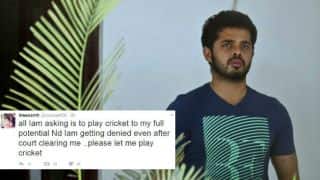 Sreesanth vents frustration on Twitter after being denied to play cricket despite court clearance Sreesanth vents frustration on Twitter after being denied to play cricket despite court clearance