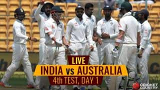 Live Cricket Score, India vs Australia 2017, 4th Test, Day 1: Australia bowled out for 300 Live Cricket Score, India vs Australia 2017, 4th Test, Day 1: Australia bowled out for 300
