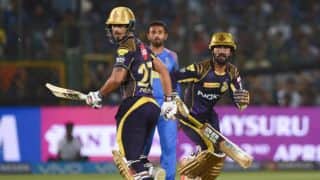 IPL 2018: KKR cruise to No.1 spot in points table; down RR by 7 wickets IPL 2018: KKR cruise to No.1 spot in points table; down RR by 7 wickets
