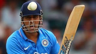 MS Dhoni hit on helmet by James Anderson MS Dhoni hit on helmet by James Anderson