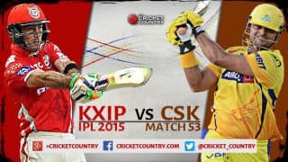 Live Cricket Score Kings XI Punjab vs Chennai Super Kings IPL 2015, Match 53 at Mohali, CSK 134/3 in 16.5 overs: CSK romp home by 7 wickets Live Cricket Score Kings XI Punjab vs Chennai Super Kings IPL 2015, Match 53 at Mohali, CSK 134/3 in 16.5 overs: CSK romp home by 7 wickets