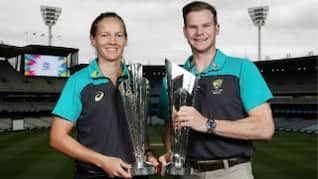 Video: Steven Smith and Meg Lanning pose with ICC T20 World Cup 2020 trophies