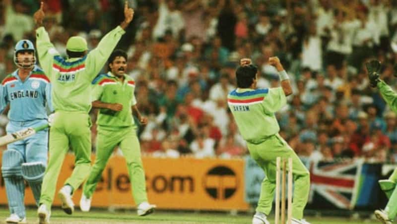 Pakistan cricketer Wasim Akram did not get a hat-trick in the famous match, but his twin strikes knocked the stuffing out of England to pave the way for Pakistan s greatest moment in World Cup history &Acirc;&copy; Getty Images