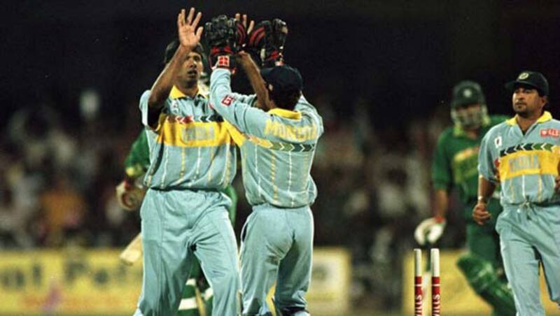 Venkatesh Prasad took three wickets to help India beat Pakistan in Bangalore