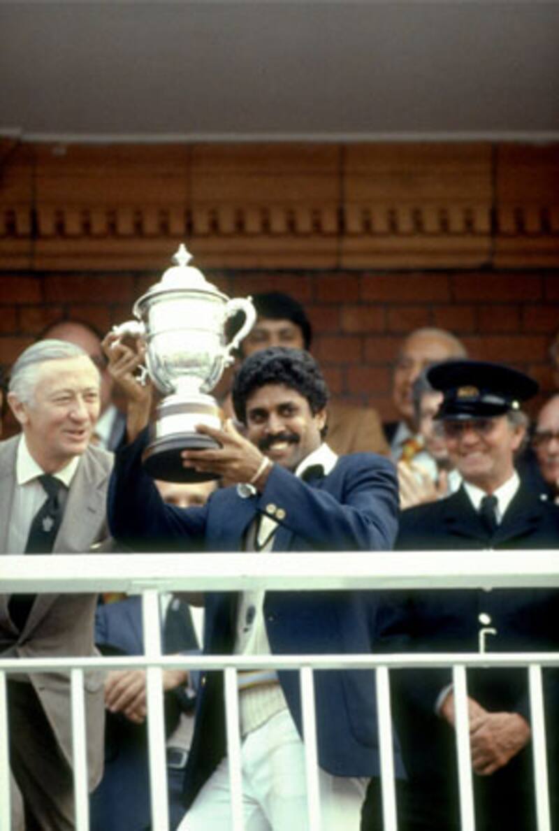 Kapil Dev with the 1983 Prudential World Cup &Acirc;&copy; Getty Images