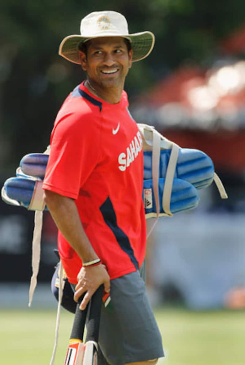 Sachin Tendulkar of India during a practice session © Getty Images