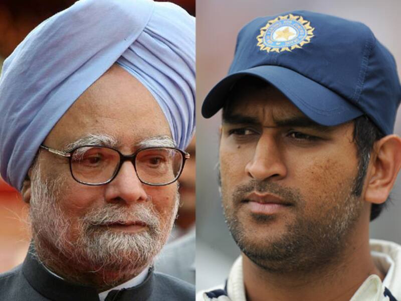 Manmohan Singh (left) and MS Dhoni &mdash; the two iconic figures in India's history are now the target of the nation's ire &copy; Getty Images.