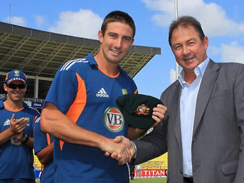 As many as 421 sons have worn the baggy green for Australia, but only two have had fathers who also wore the baggy green. Shaun Marsh (left) being presented the baggy green cap by his father Geoff Marsh was an incredibly special moment