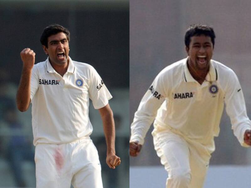 R Ashwin (left) and Pragyan Ojha bagged 42 wickets that fell during the recently-concluded three-match Test series against the West Indies &copy; AFP