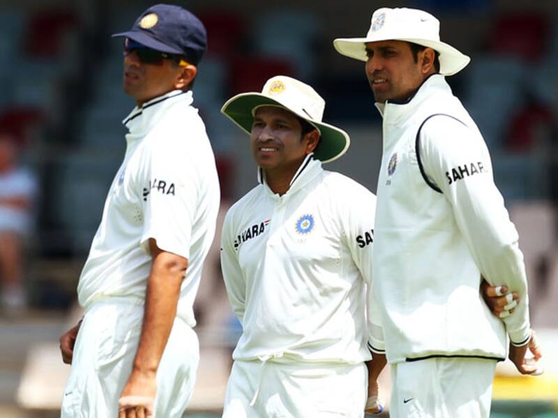 The Holy Trinity... Sachin Tendulkar, Rahul Dravid and VVS Laxman &Acirc;&copy; Getty Images