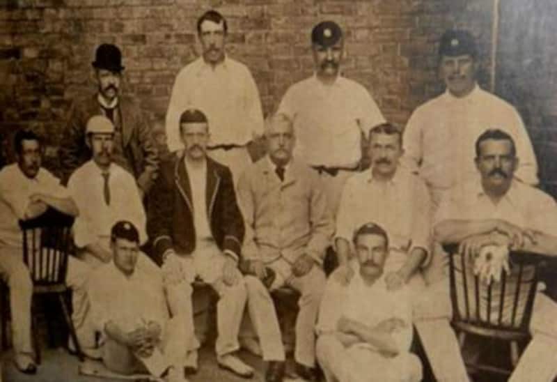 Nottinghamshire, 1891. Frank Shacklock is middle-row, extreme left. Mordecai Sherwin is middle-row, extreme right. Photo: Arunabha Sengupta.
