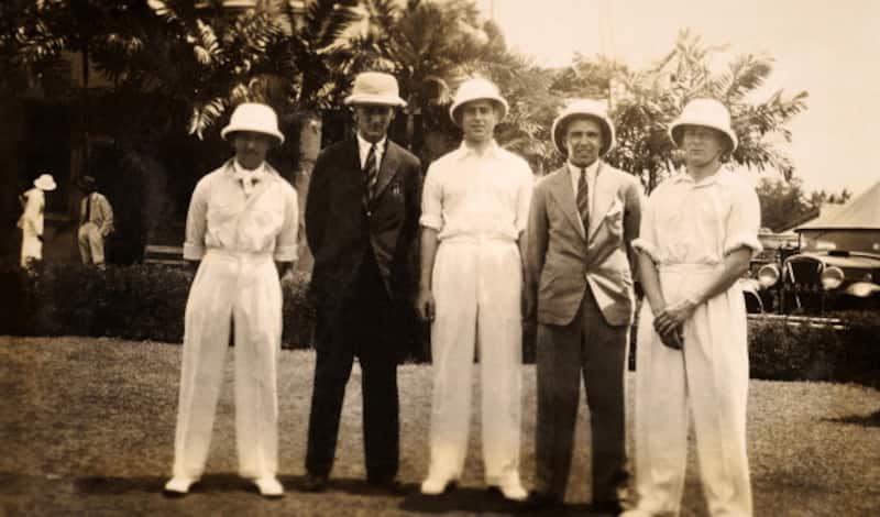 A remarkable quintet. From left: Eddie Paynter, Hedley Verity, Bill Voce, Les Ames and Harold Larwood. &Acirc;&copy;  Getty Images