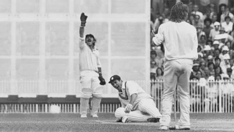 Jeff Thomson inflicted a lot of physical pain on the Englishmen. Here Fred Titmus winces on the ground after being hit on the inside of his knee by Thomson, MCG, 1974-75 &copy; Getty Images