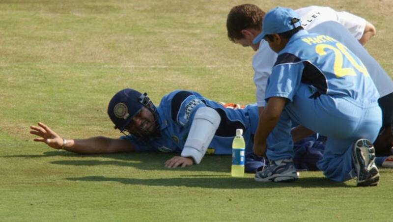 Sachin Tendulkar receives medical attention during his magical innings &Acirc;&copy; Getty Images