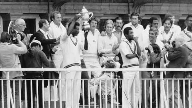 Clive Lloyd holds the Prudential World Cup after West Indies comprehensively beat England in the 1979 final &copy; Getty Images