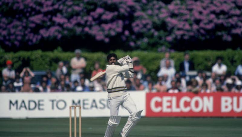 Kapil Dev on the way to a ODI-record 175* off 138 balls against Zimbabwe in the World Cup at Nevill Ground, Tunbridge Wells &Acirc;&copy; Getty Images