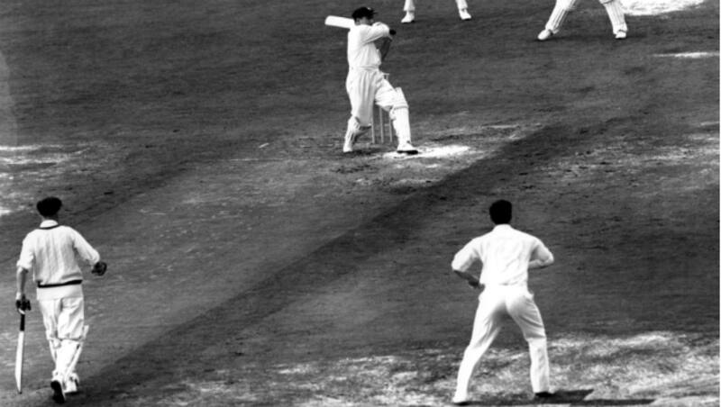 Sid Barnes pulls ferociously in his last Test, at The Oval © Getty Images