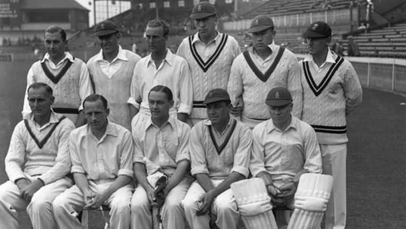 The England cricket team that played India in 1936 (standing from left)Harold Gimblett, Arthur E Fagg, Joe Hardstaff, Alf Gover, Stan Worthington, Laurence B Fishlock. Sitting (from left): Hedley Verity, Walter Robins, Gubby Allen, Wally Hammond and George Duckworth &Acirc;&copy; Getty Images