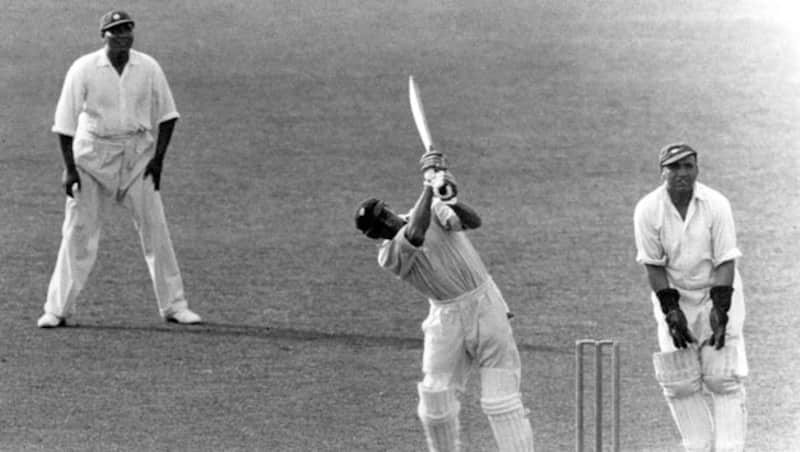 Wally Hammond batting against India in 1936... Sometimes, as a diversion from threading the offside with bullet-like drives, Hammond did open his shoulders and lift balls over mid-on &Acirc;&copy; Getty Images