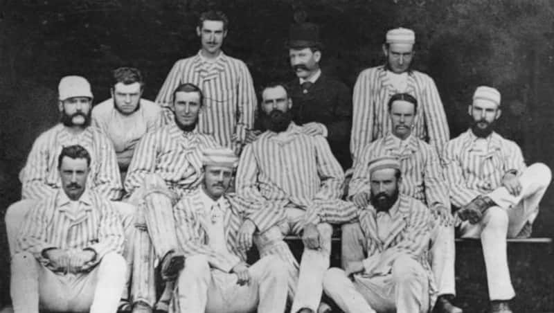 The first Australian Test team which came to play cricket in England in 1878. Back back row, from left: Fred Spofforth, John Conway, Frank Allan, Middle row, from left: George Bailey, Tom Horan, Tom Garrett, Dave Gregory, Alec Bannerman and Harry Boyle. Front row, from left: Charles Bannerman, Billy Murdoch and Jack Blackham. &Acirc;&copy; Getty Images