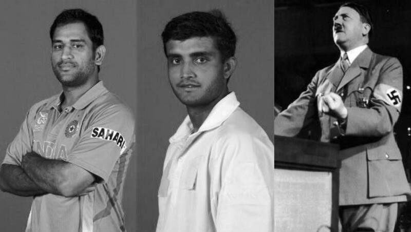 MS Dhoni (left) or Sourav Ganguly (centre)? Adolf Hitler explains who is the greater cricketer &Acirc;&copy; Getty Images